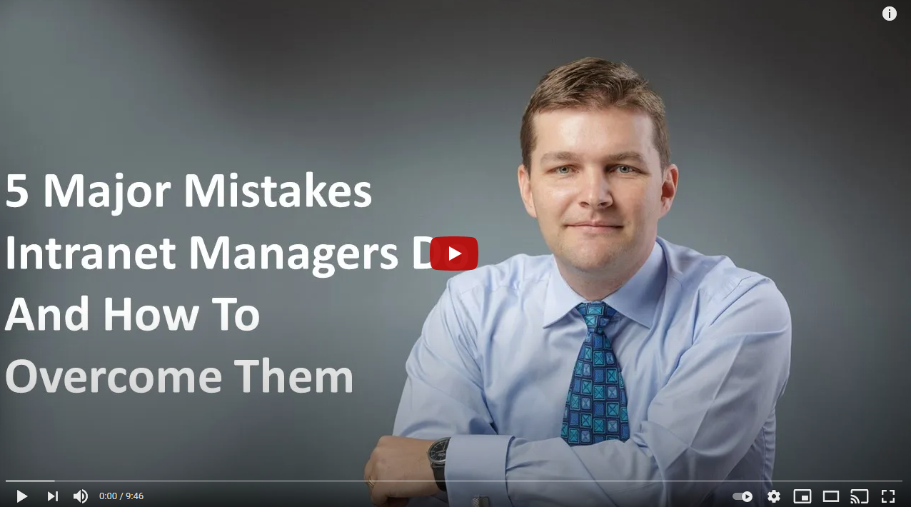 5 Major Mistakes of Intranet Managers - YouTube